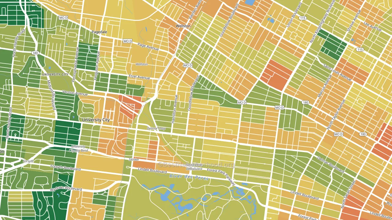 63112, MO block-group voter-turnout map