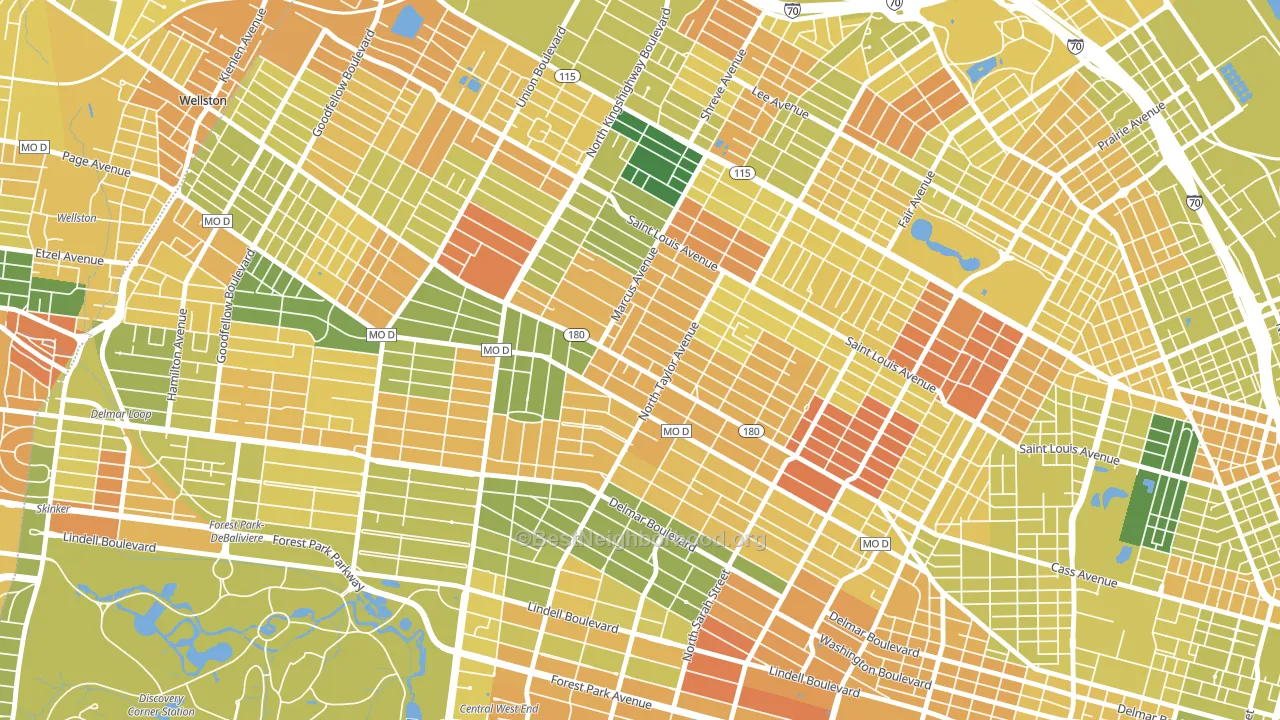 63113, MO block-group voter-turnout map
