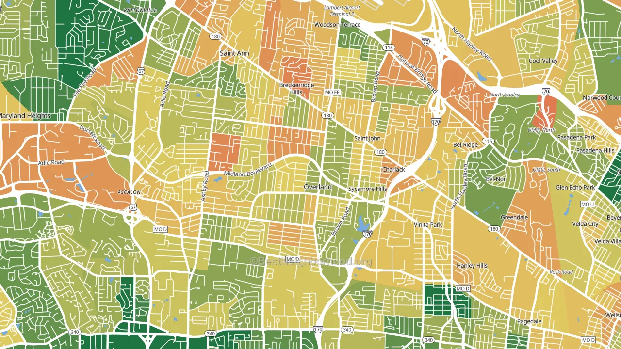 63114, MO block-group voter-turnout map