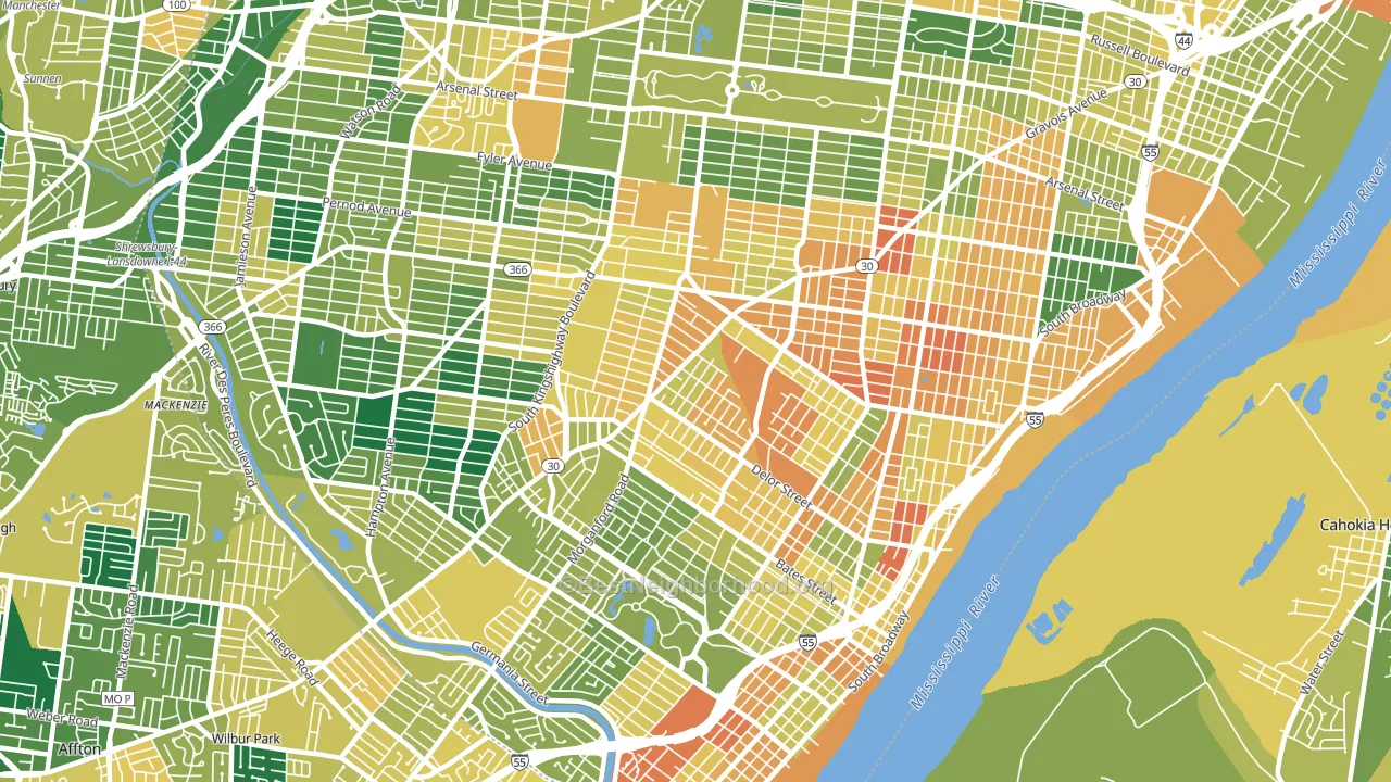 63116, MO block-group voter-turnout map