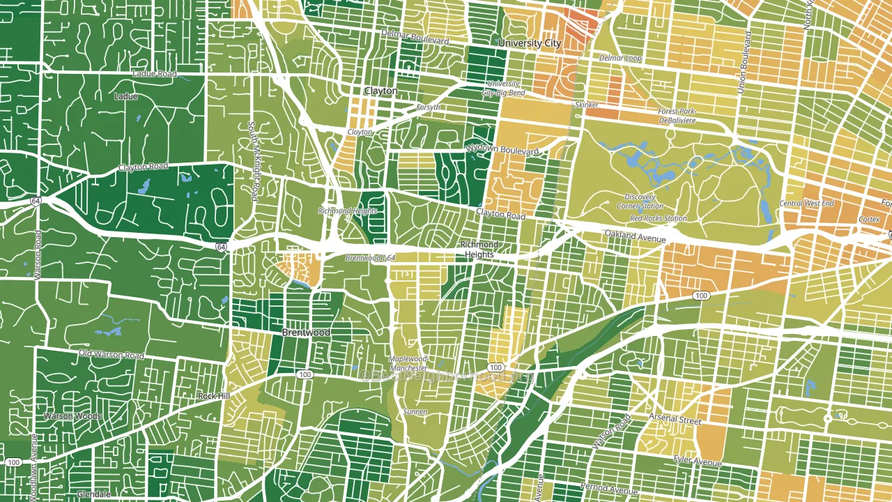 63117, MO block-group voter-turnout map