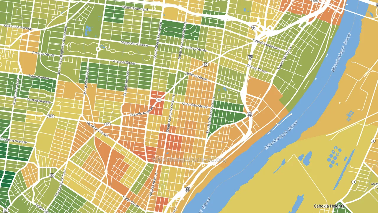 63118, MO block-group voter-turnout map