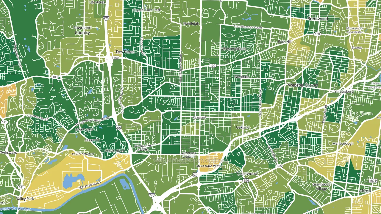 63122, MO block-group voter-turnout map