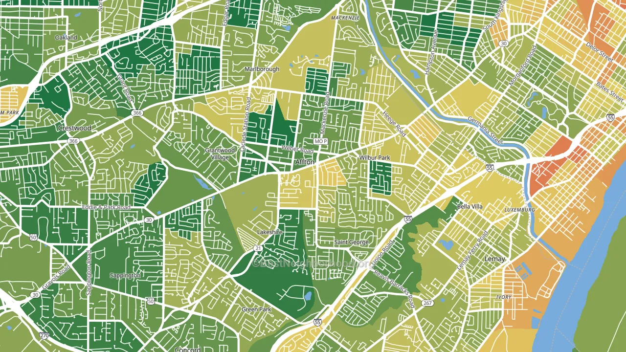 63123, MO block-group voter-turnout map