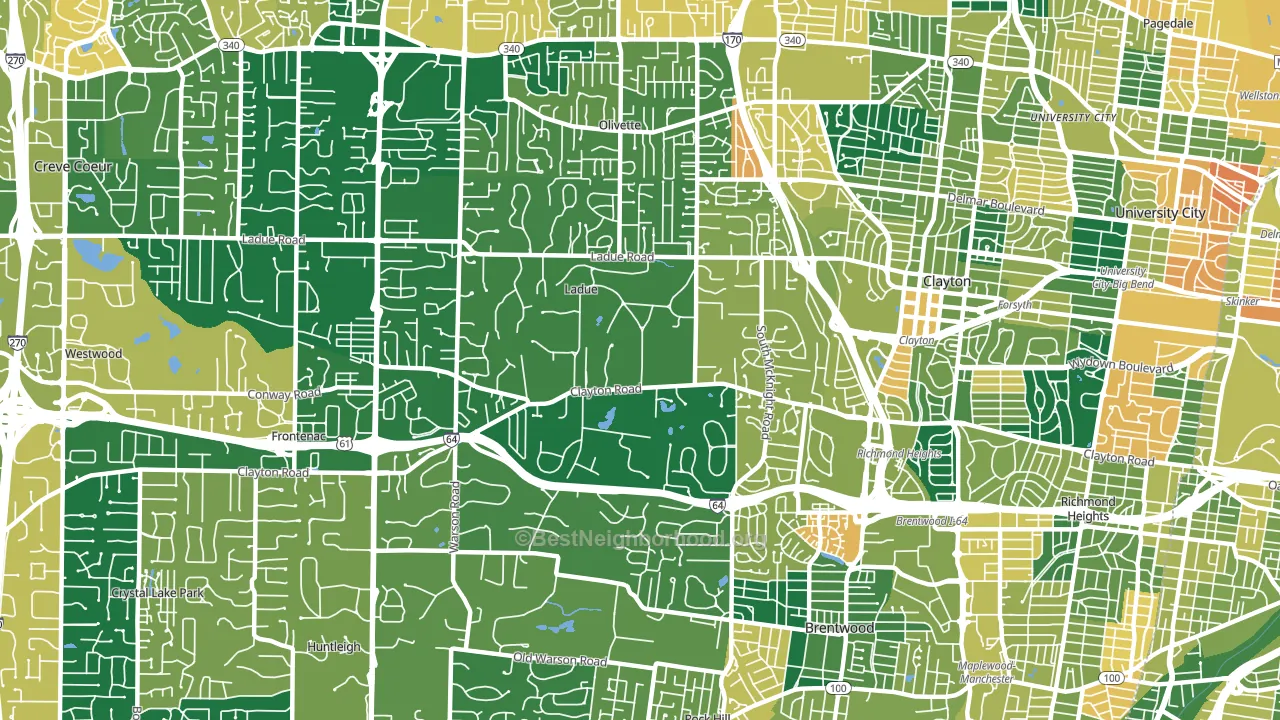 63124, MO block-group voter-turnout map