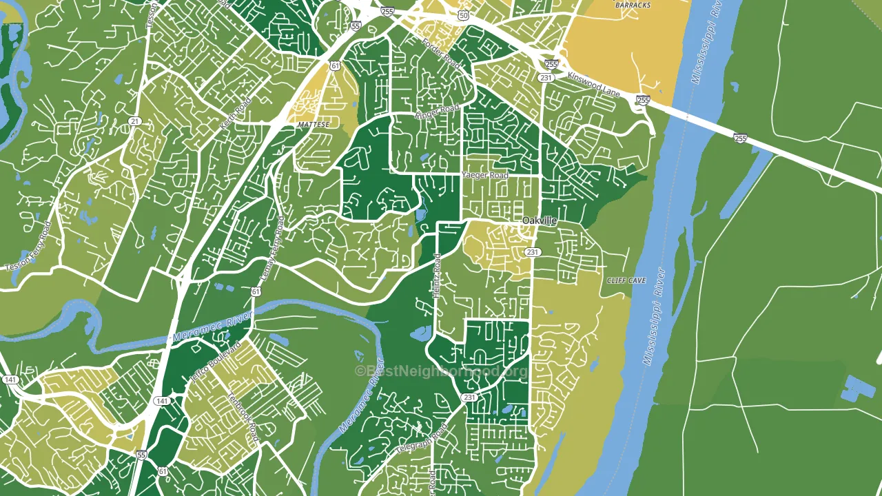 63129, MO block-group voter-turnout map