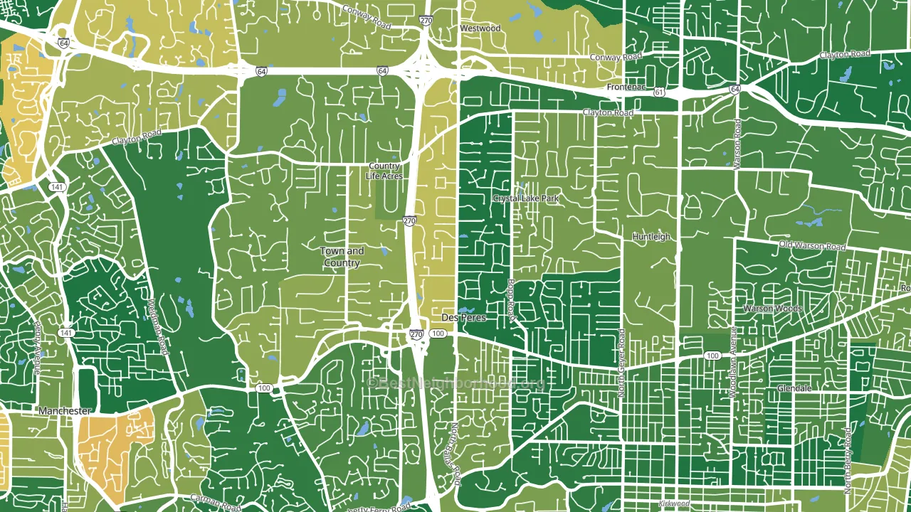 63131, MO block-group voter-turnout map