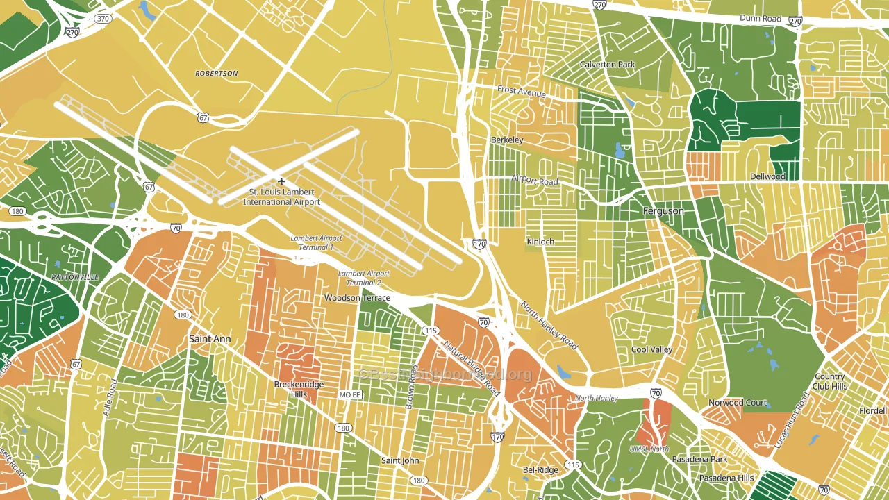 63134, MO block-group voter-turnout map
