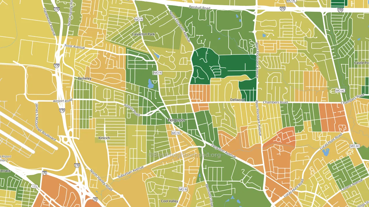 63135, MO block-group voter-turnout map