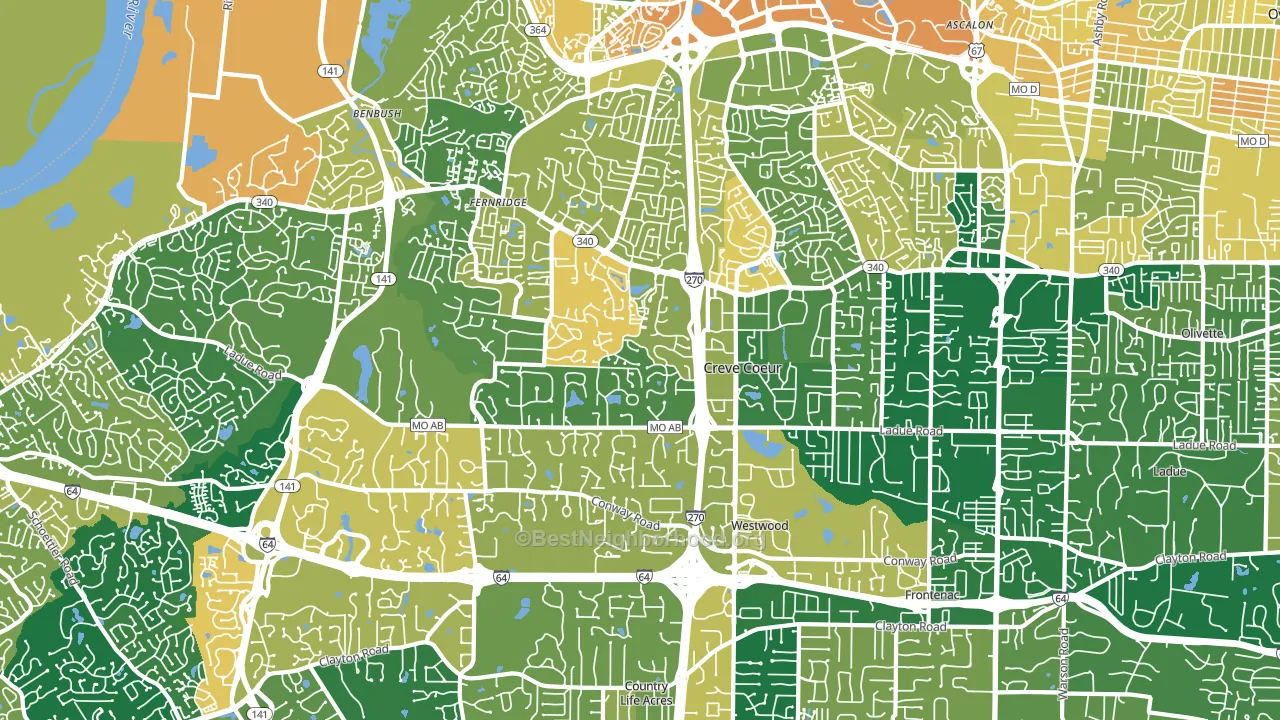 63141, MO block-group voter-turnout map