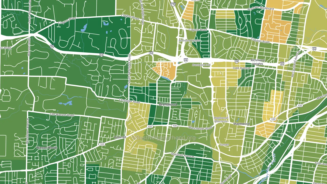 63144, MO block-group voter-turnout map