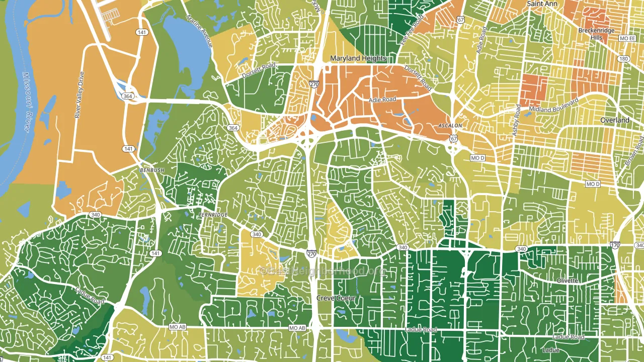 63146, MO block-group voter-turnout map