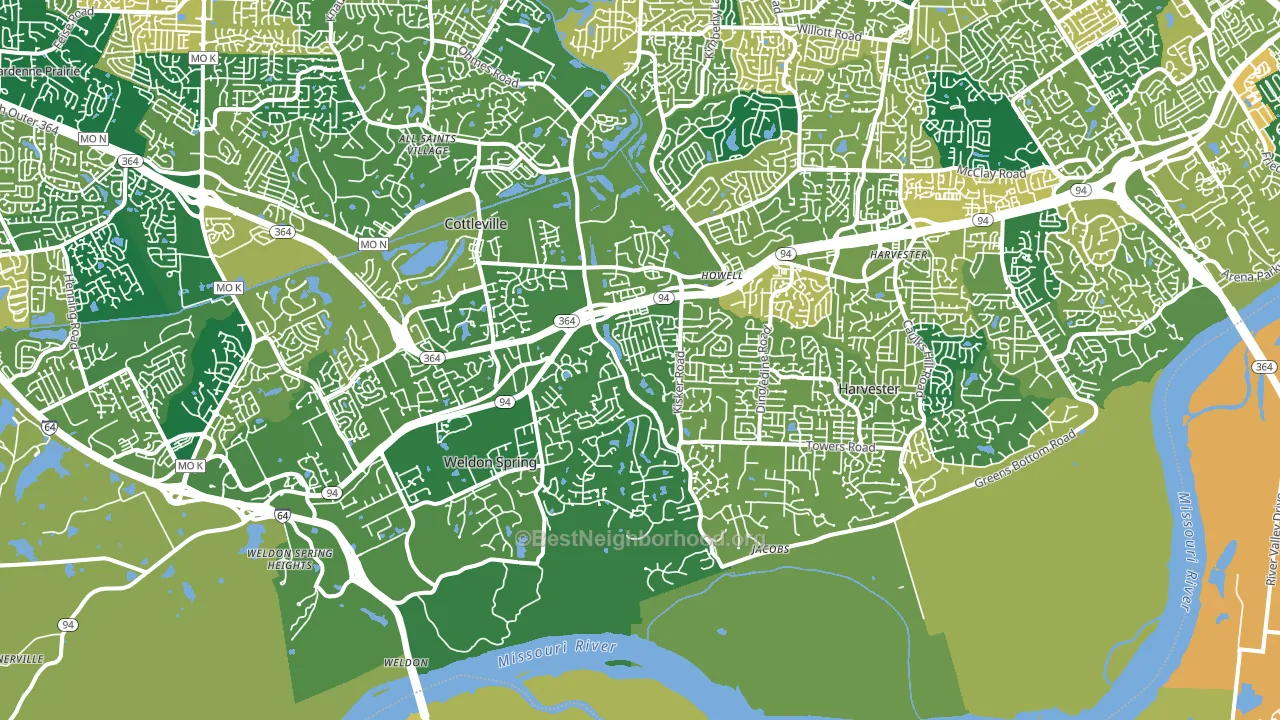 63304, MO block-group voter-turnout map