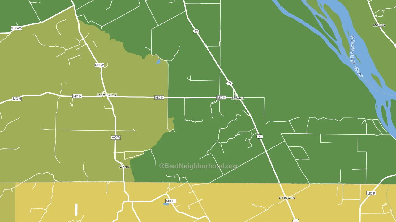 63330, MO block-group voter-turnout map