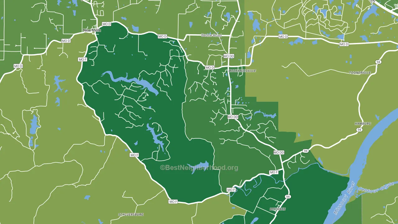 63341, MO block-group voter-turnout map