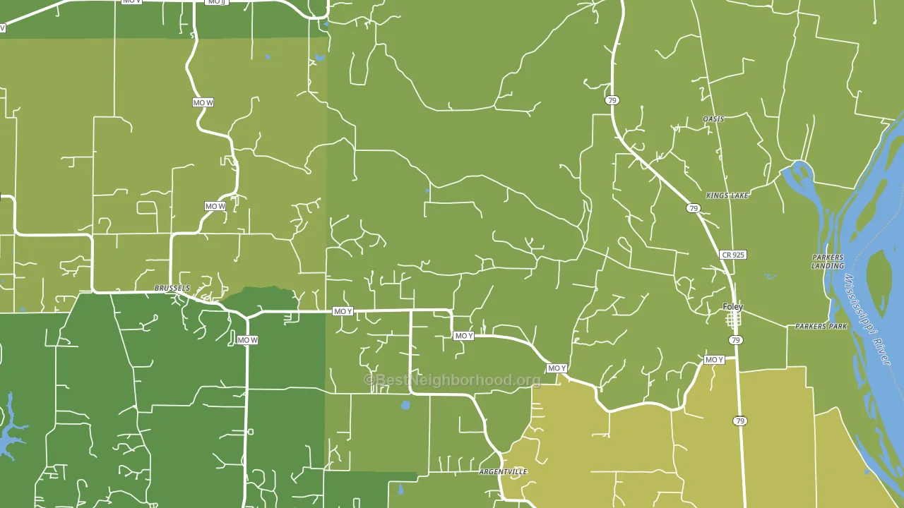 63347, MO block-group voter-turnout map