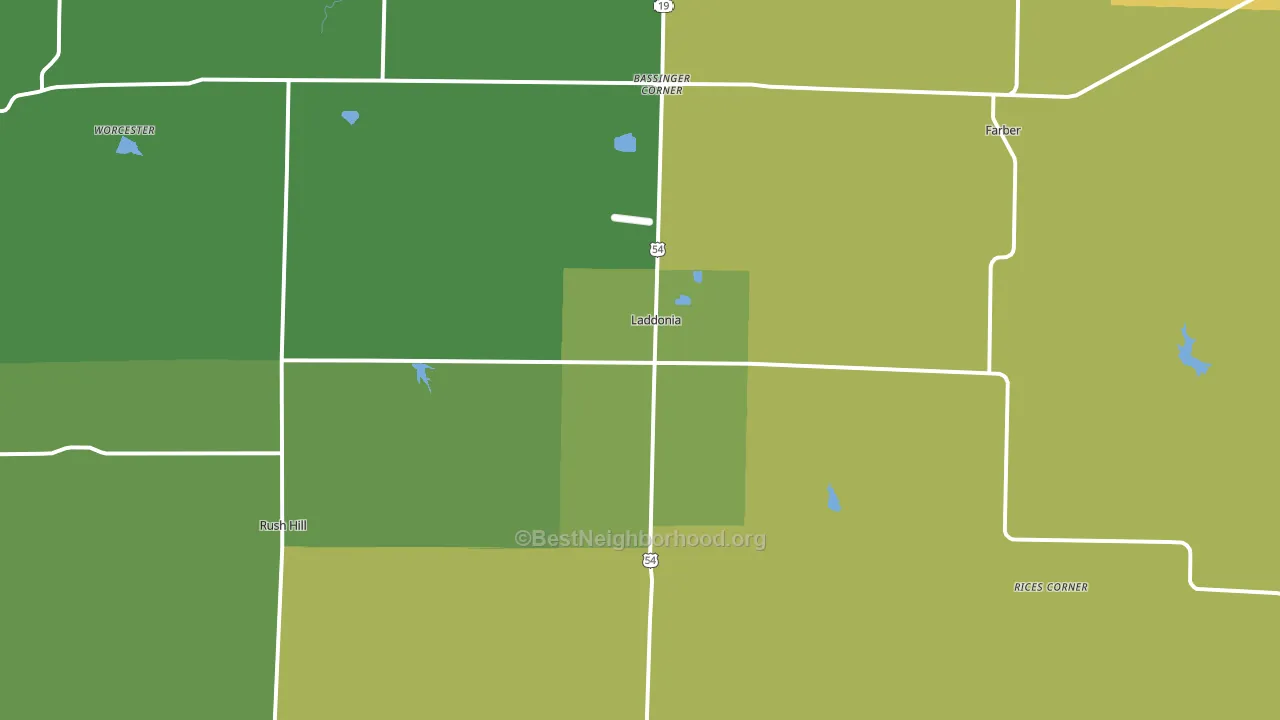 63352, MO block-group voter-turnout map