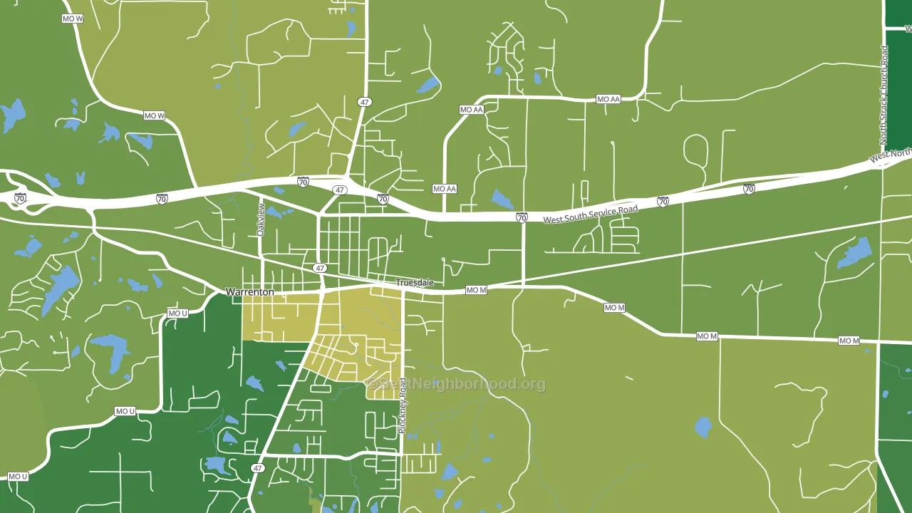 63380, MO block-group voter-turnout map