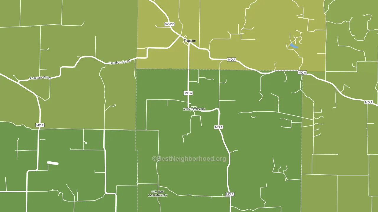 63381, MO block-group voter-turnout map