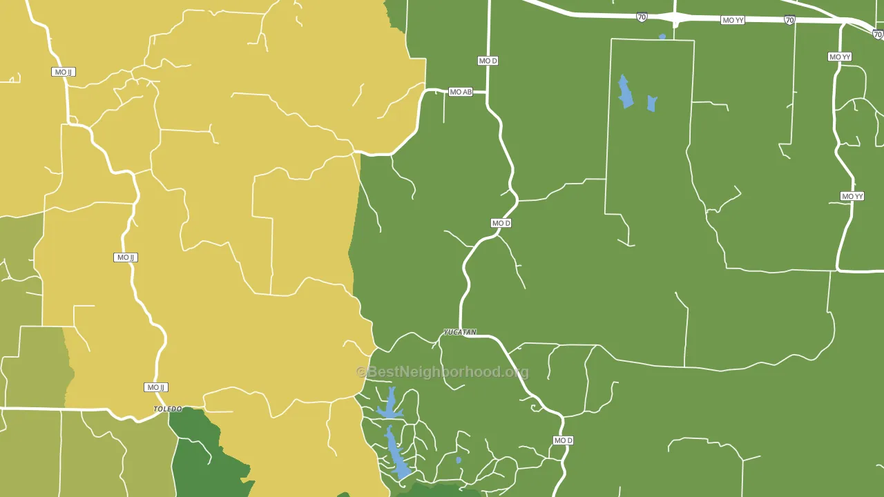 63388, MO block-group voter-turnout map