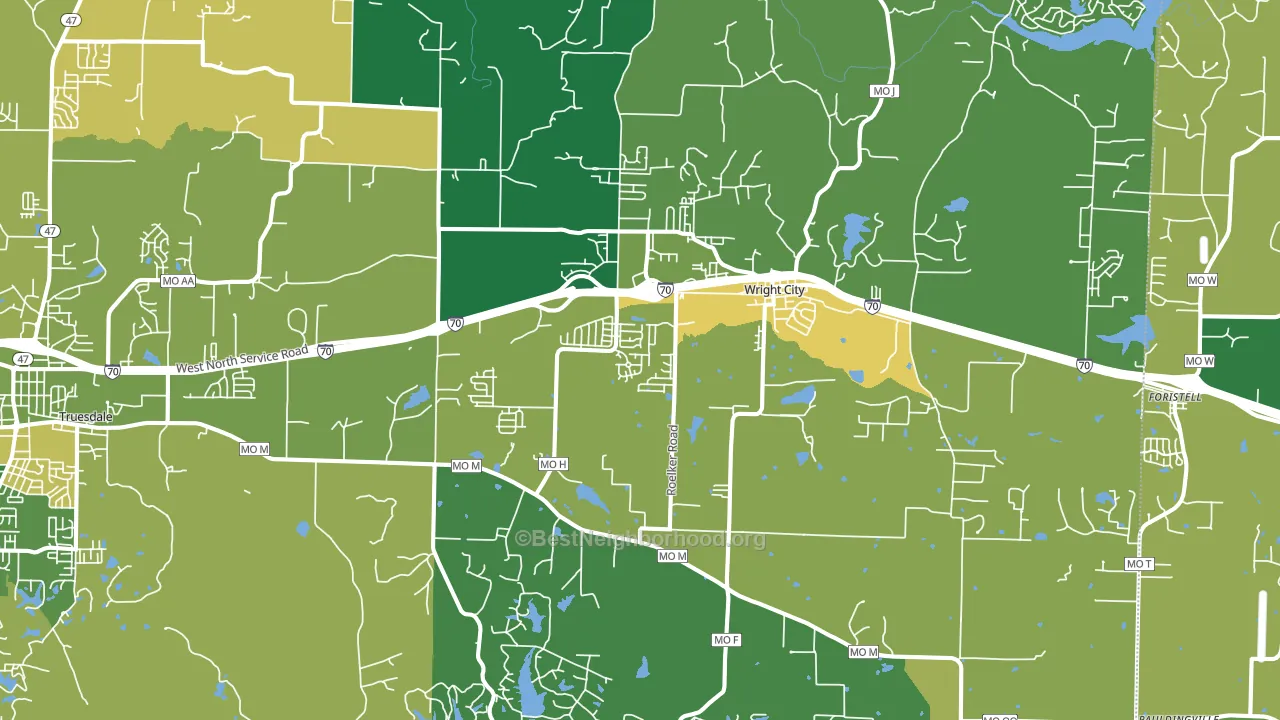 63390, MO block-group voter-turnout map