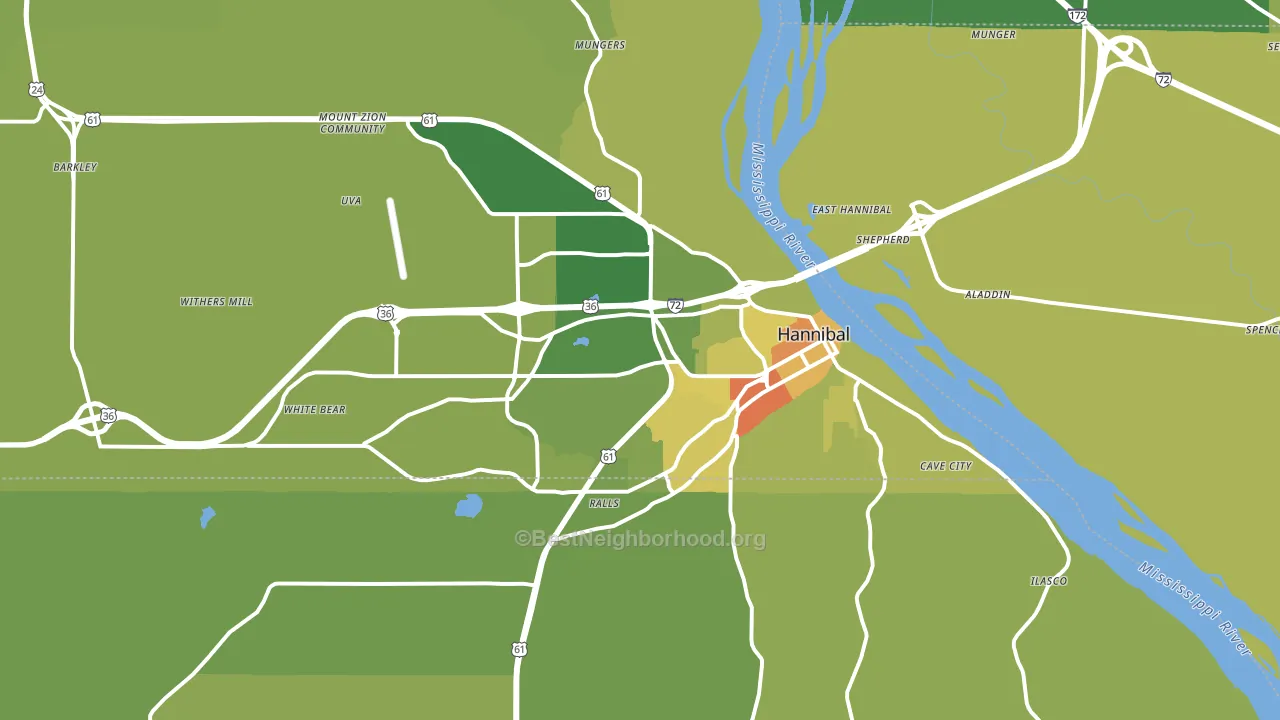63401, MO block-group voter-turnout map