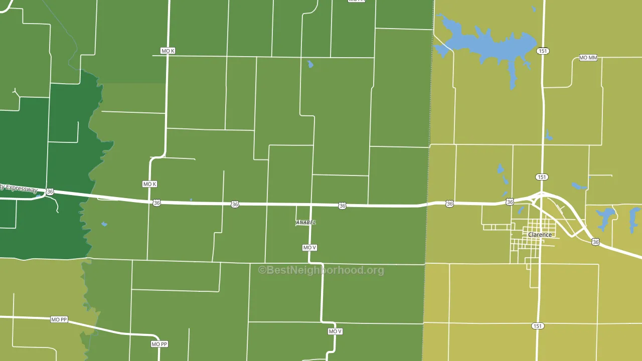 63431, MO block-group voter-turnout map