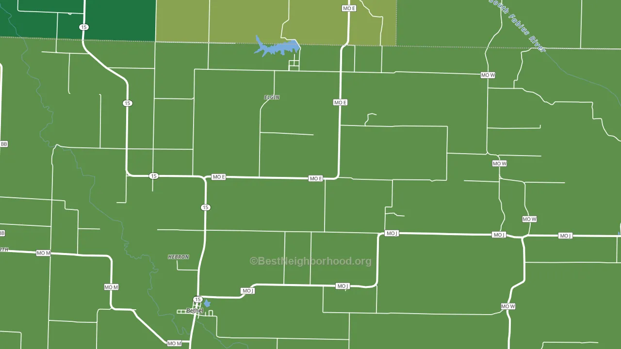 63434, MO block-group voter-turnout map