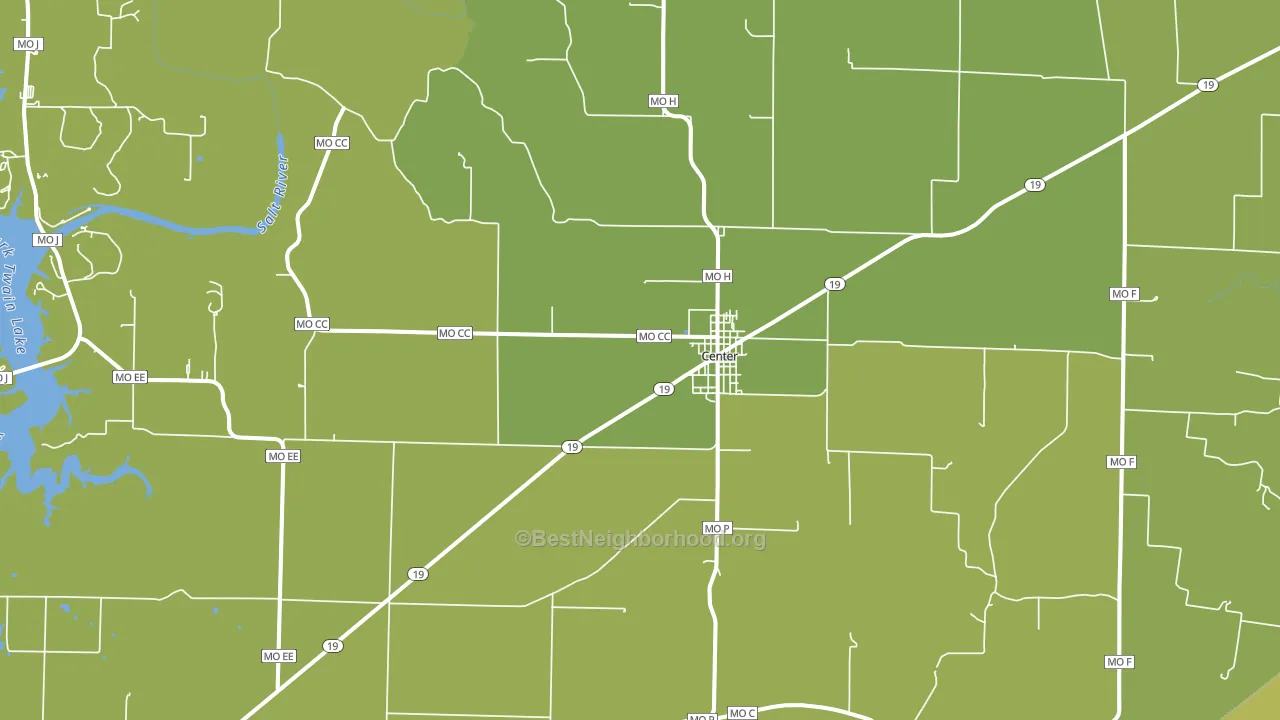 63436, MO block-group voter-turnout map