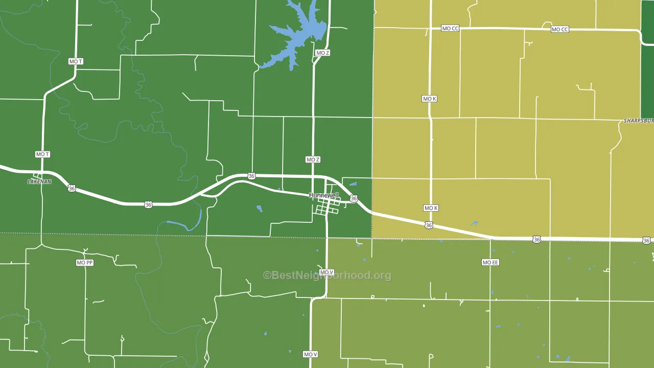 63443, MO block-group voter-turnout map