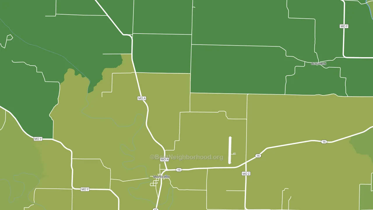 63457, MO block-group voter-turnout map