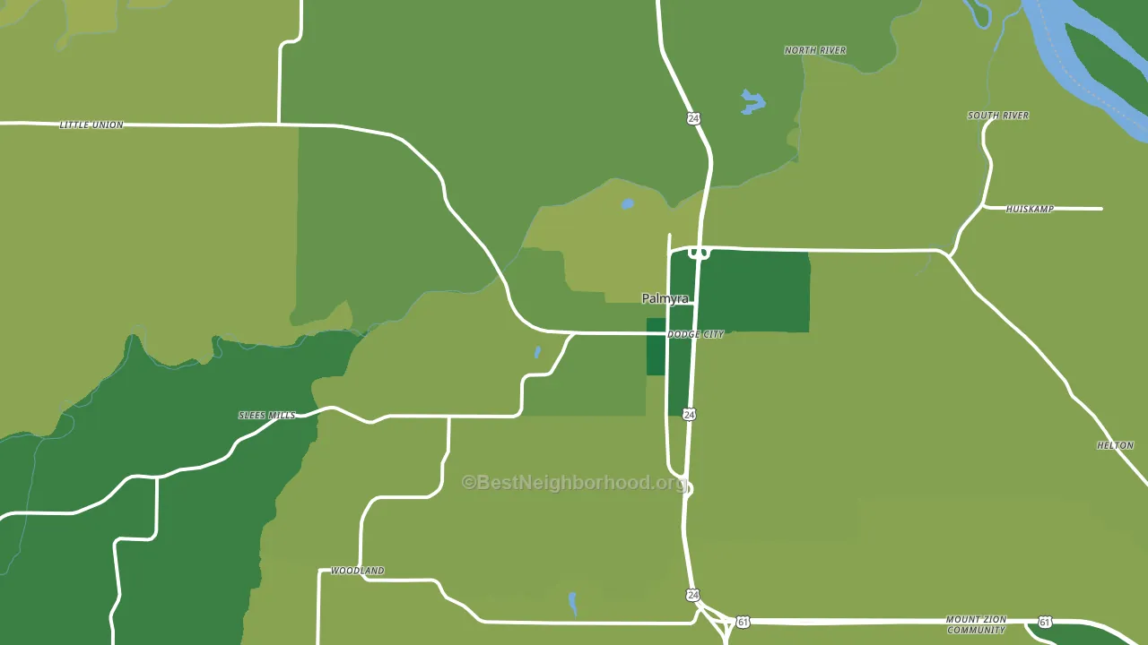 63461, MO block-group voter-turnout map