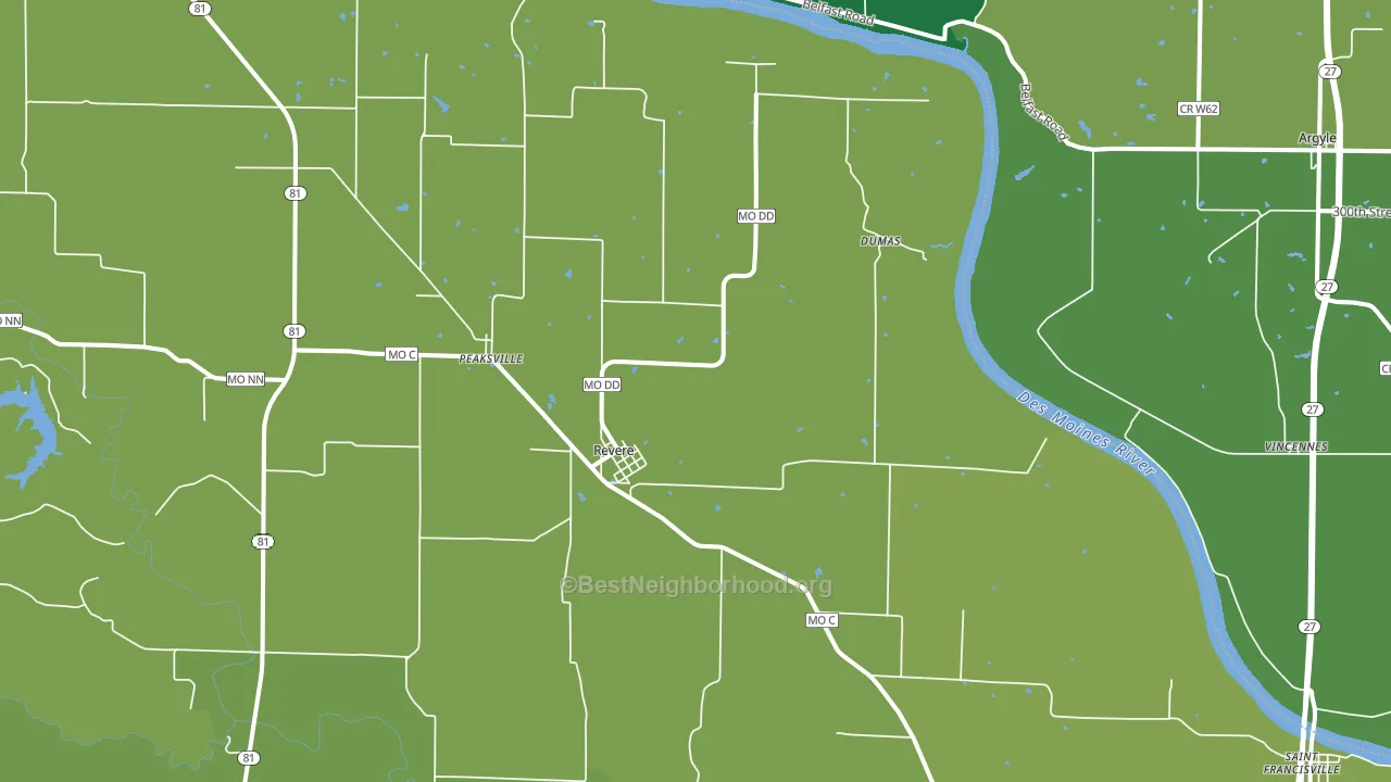 63465, MO block-group voter-turnout map
