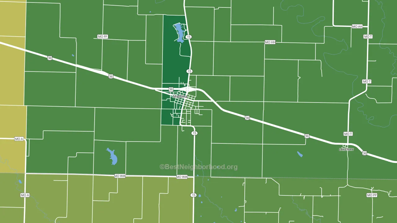 63468, MO block-group voter-turnout map