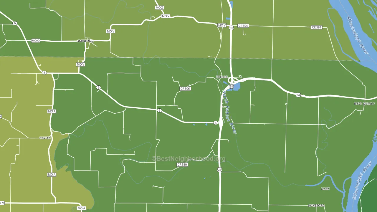 63471, MO block-group voter-turnout map