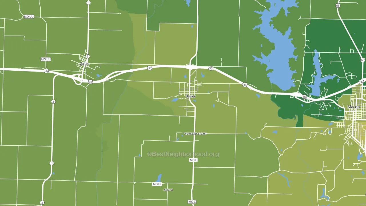 63532, MO block-group voter-turnout map