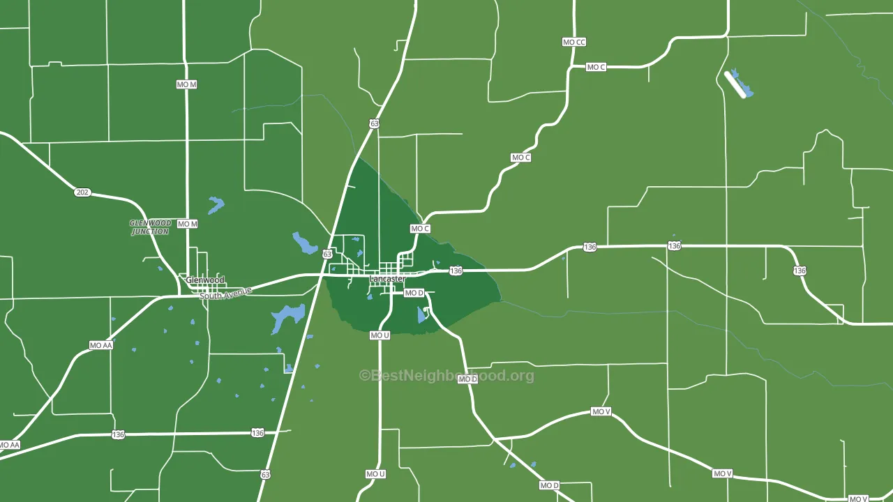 63548, MO block-group voter-turnout map