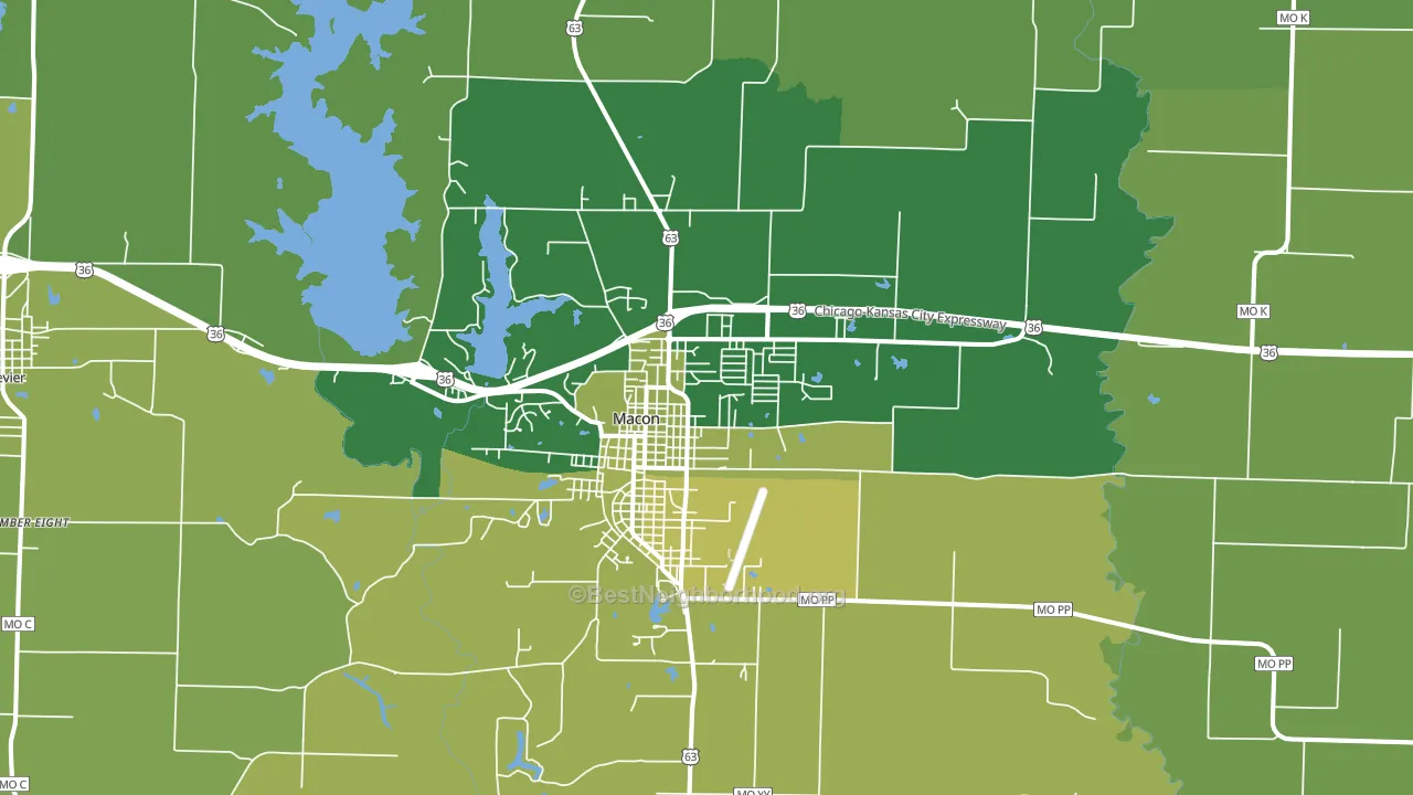 63552, MO block-group voter-turnout map
