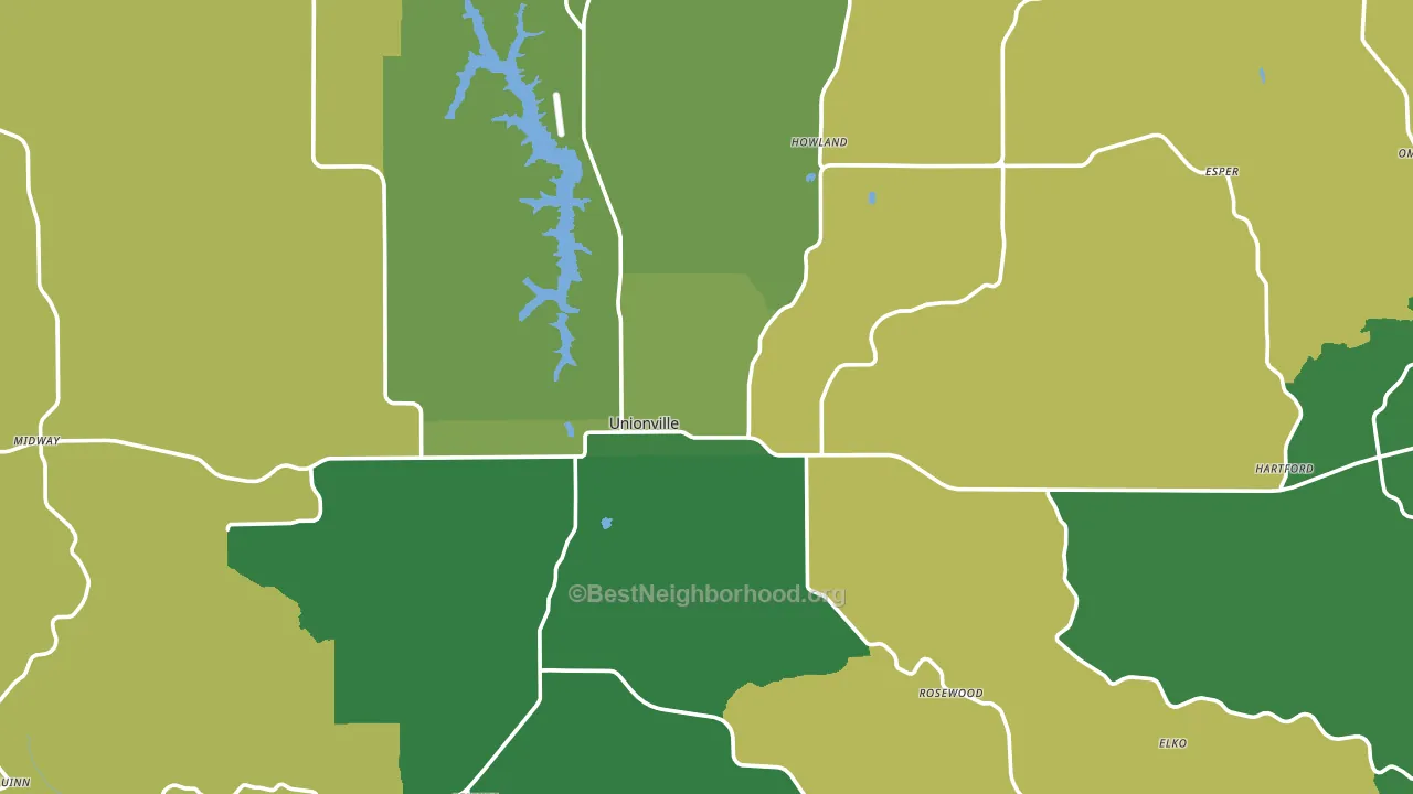 63565, MO block-group voter-turnout map