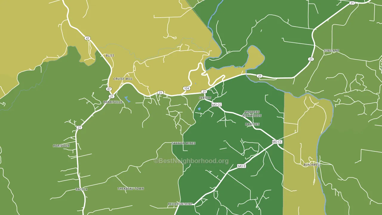63626, MO block-group voter-turnout map