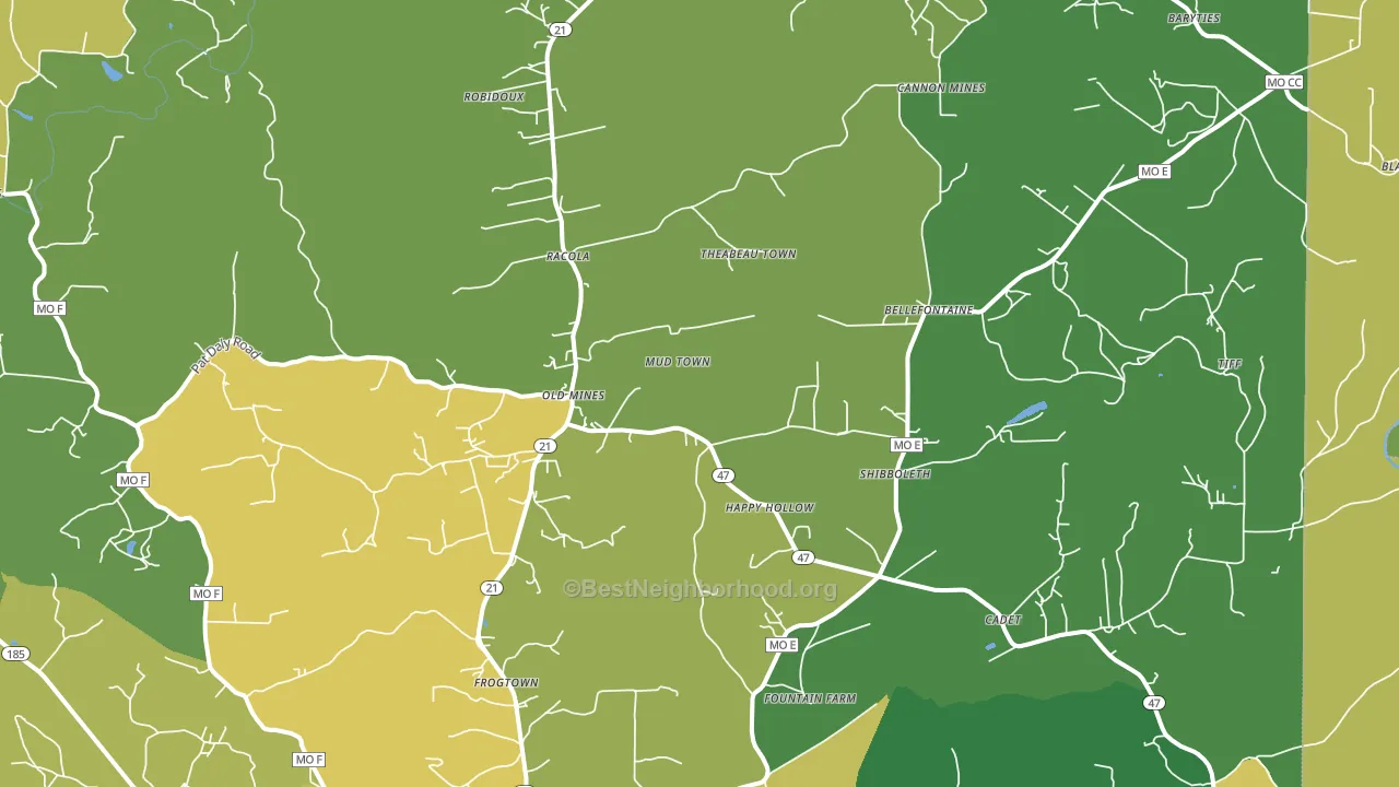 63630, MO block-group voter-turnout map