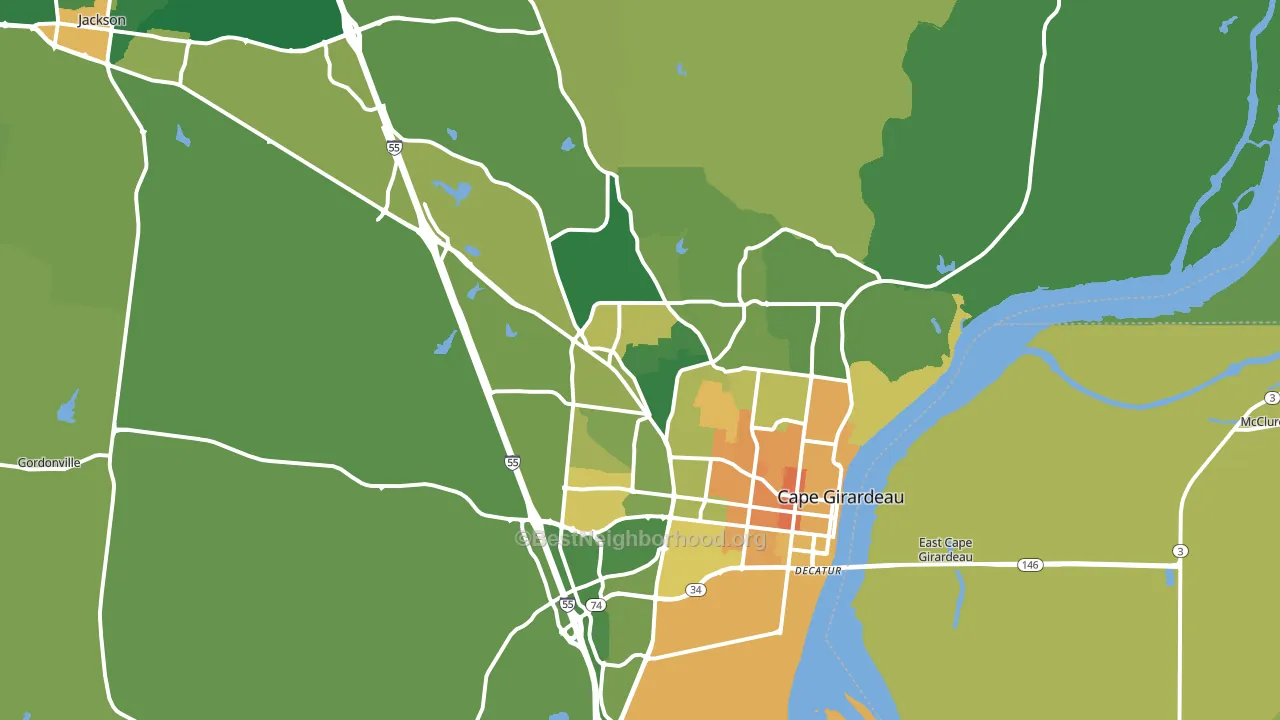 63701, MO block-group voter-turnout map