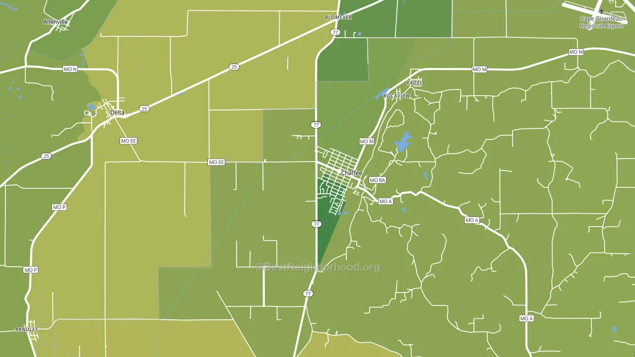63740, MO block-group voter-turnout map