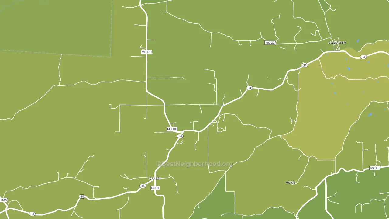 63751, MO block-group voter-turnout map