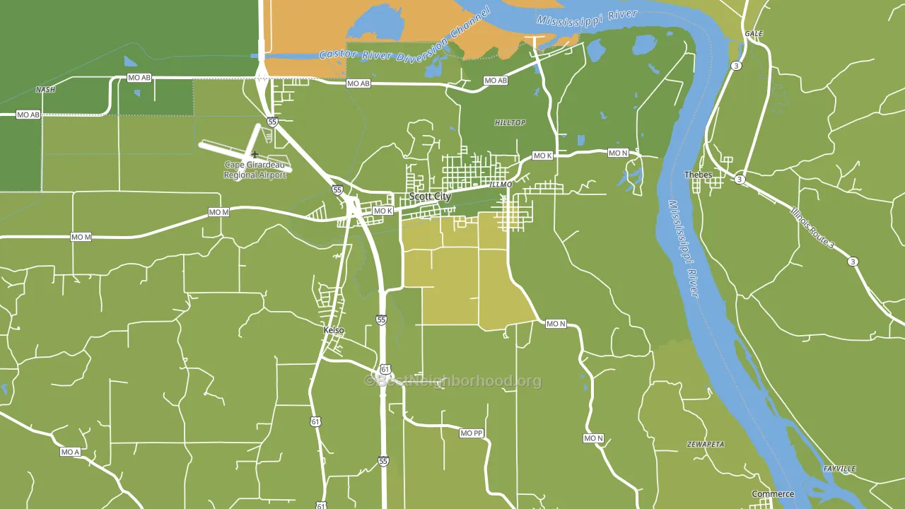 63780, MO block-group voter-turnout map