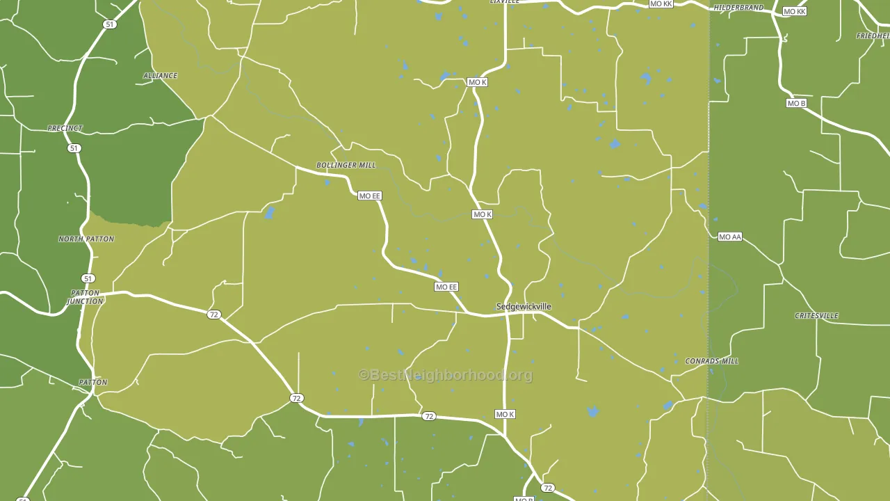 63781, MO block-group voter-turnout map
