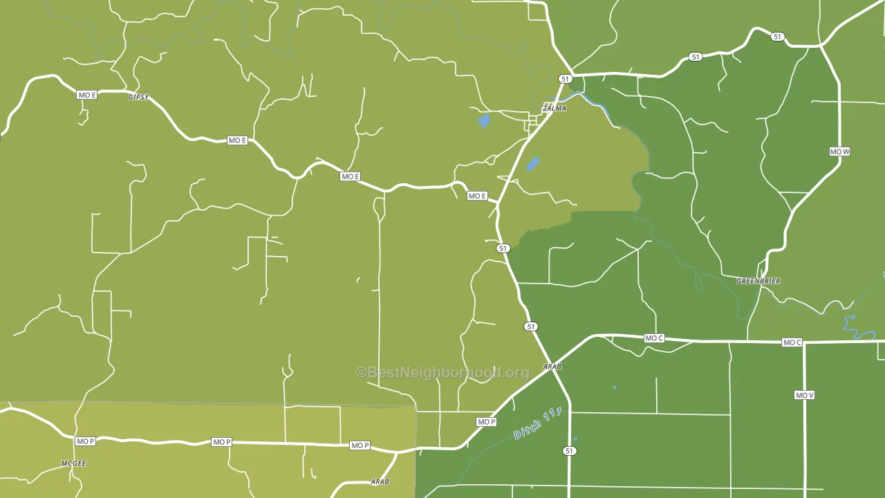 63787, MO block-group voter-turnout map