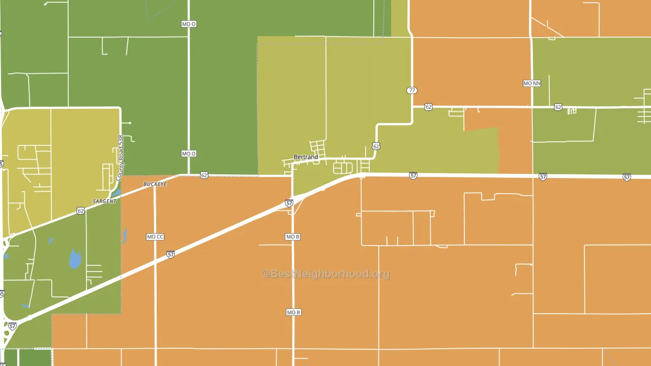 63823, MO block-group voter-turnout map