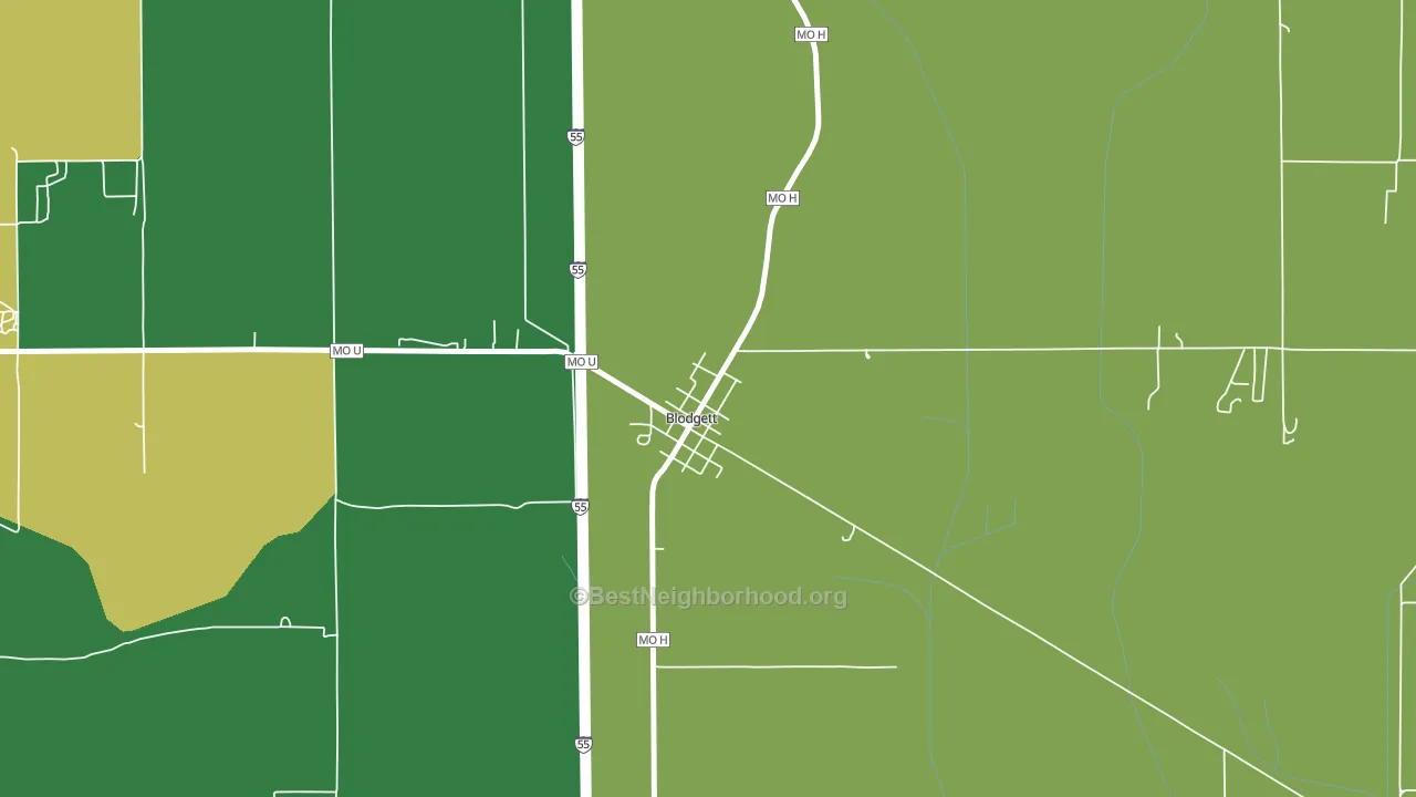 63824, MO block-group voter-turnout map