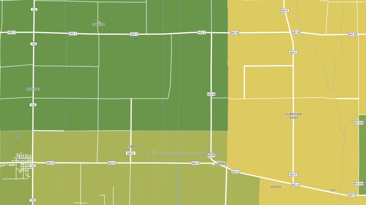 63833, MO block-group voter-turnout map